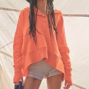 FP Movement “Honey Do” Orange Hooded Pullover Sweatshirt